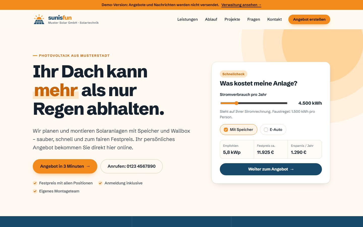 Ansicht: Solartechnik
